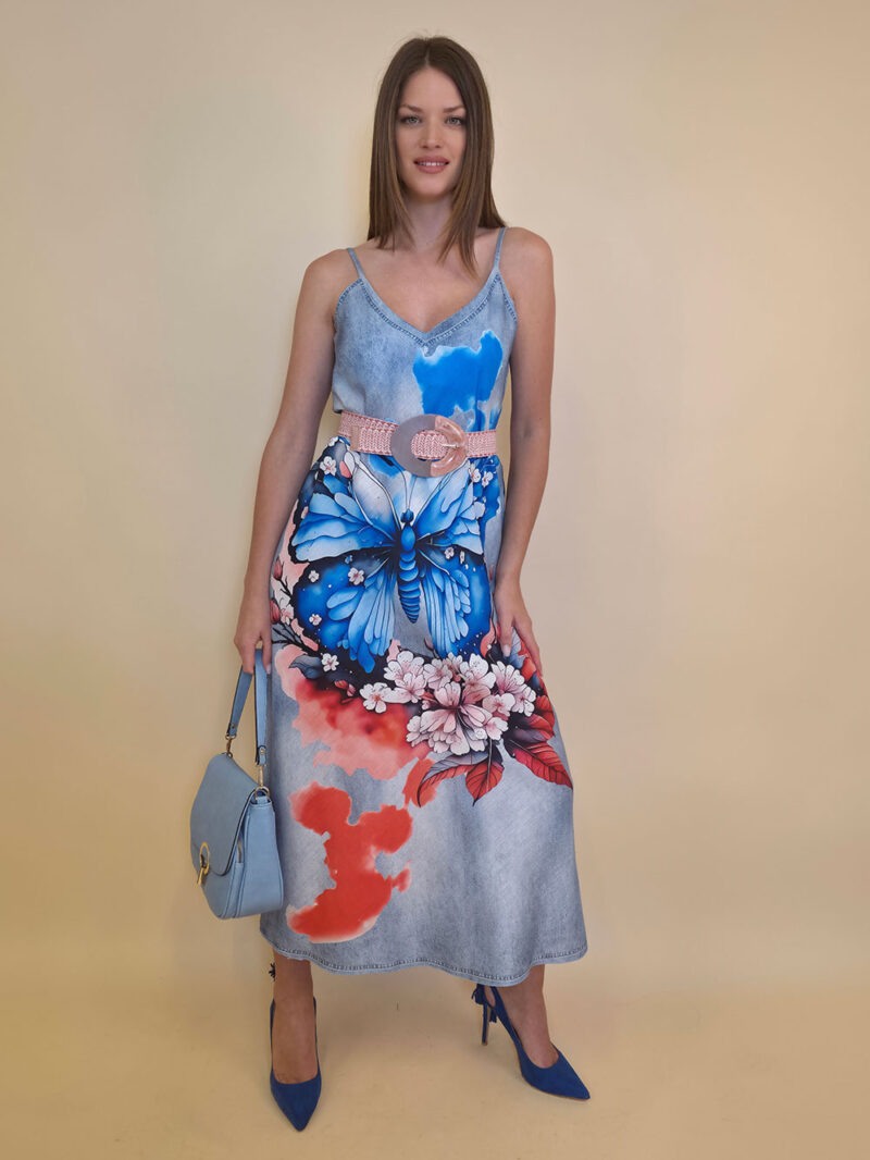 Haljina 38 Guadalupe - jeans print - Big Blue Butterfly