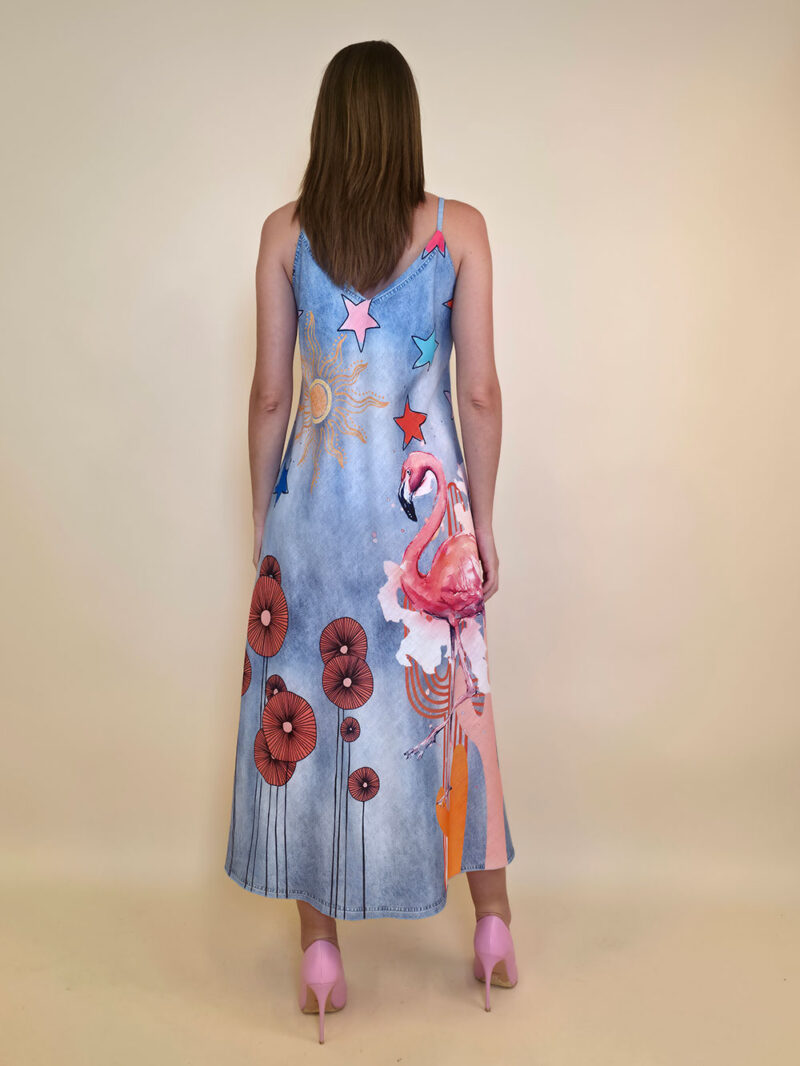Haljina 38 Guadalupe - jeans print - Flamingo