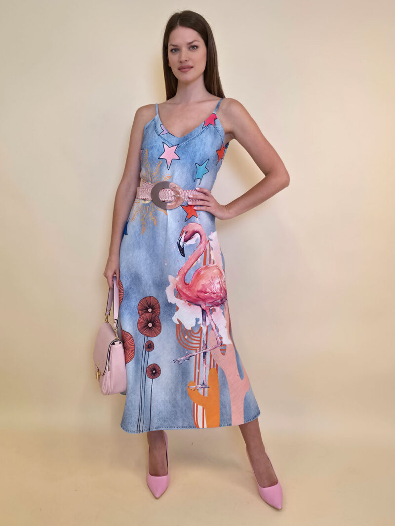 Haljina 38 Guadalupe - jeans print - Flamingo