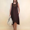 Haljina+ogrlica 32 Delta - viscose UN - brown