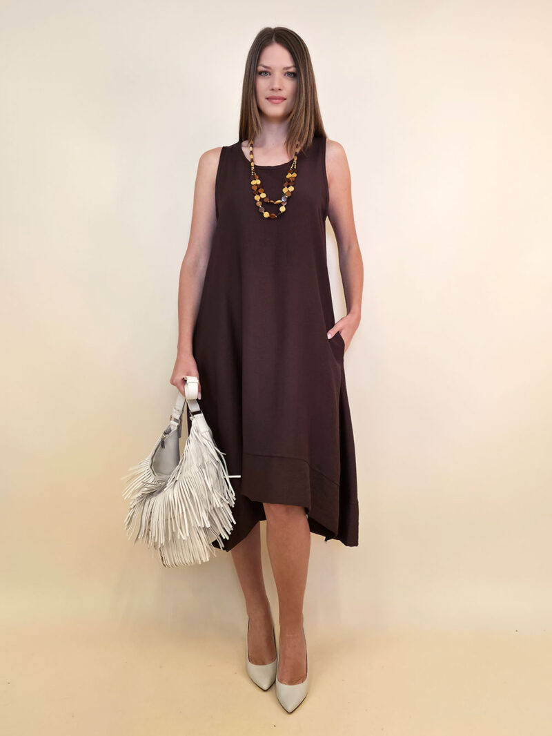 Haljina+ogrlica 32 Delta - viscose UN - brown