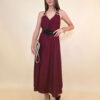 Haljina 44 Val Verde - viscose UN zlatne kopče - burgundy