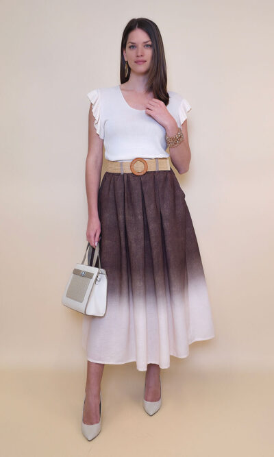 Suknja+remen 48 Albany - jeans look - brown