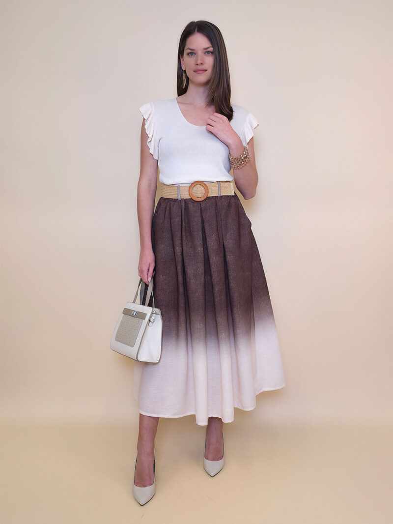 Suknja+remen 48 Albany - jeans look - brown