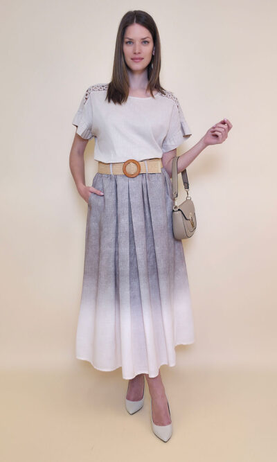 Suknja+remen 48 Albany - jeans look - fango