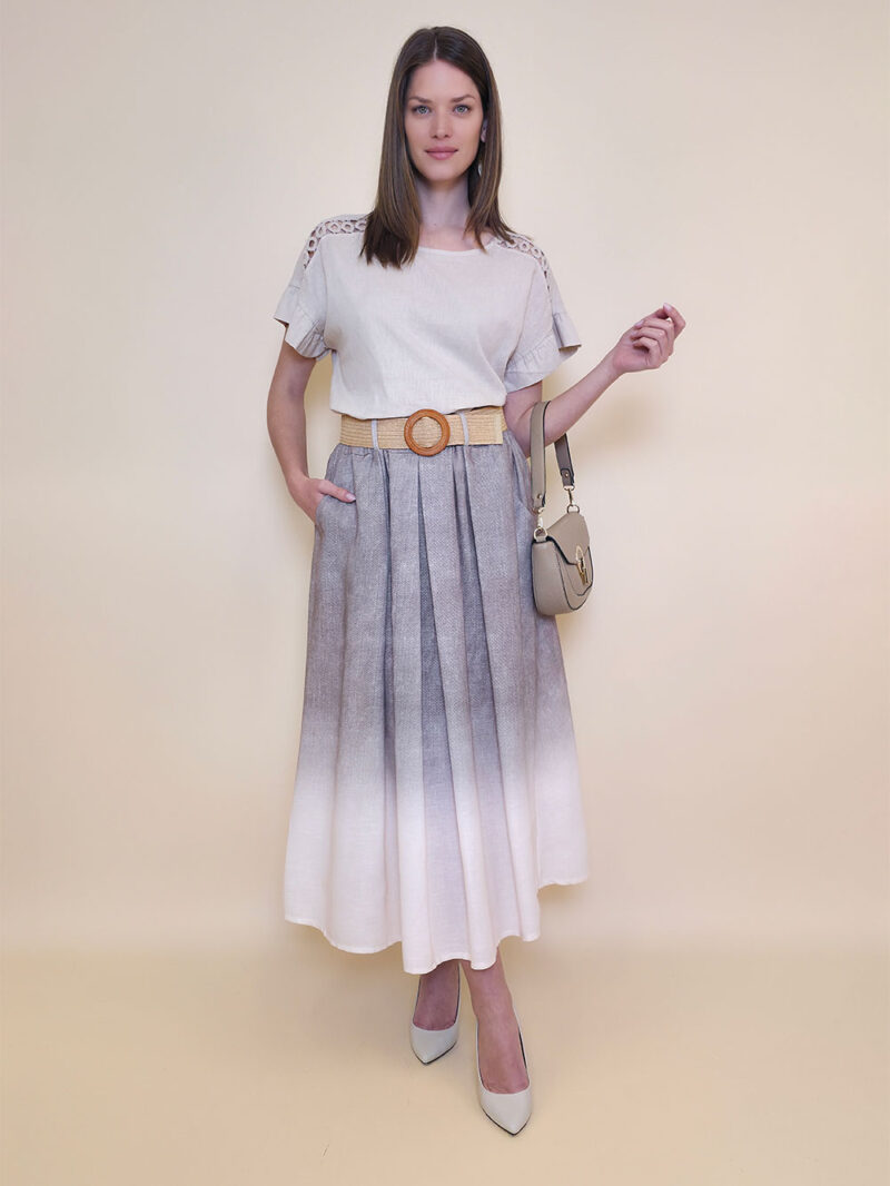 Suknja+remen 48 Albany - jeans look - fango