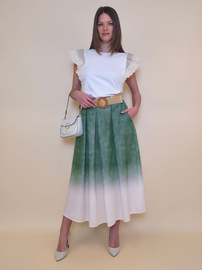 Suknja+remen 48 Albany - jeans look - green