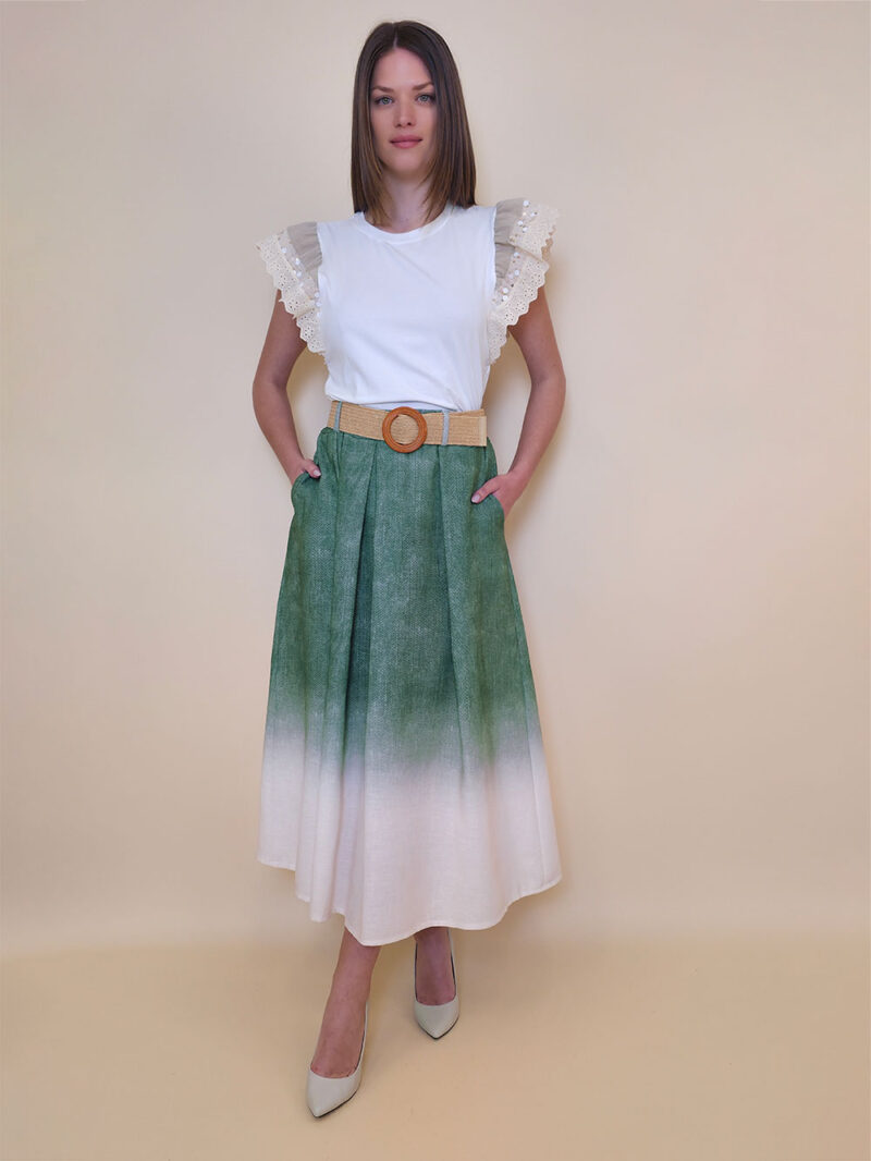 Suknja+remen 48 Albany - jeans look - green
