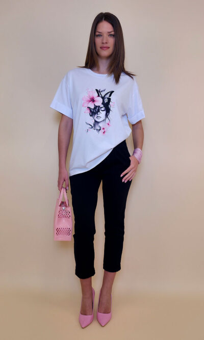 T-shirt 24 Bumble Bee - cotton UN - Black Beauty/Pink Lilly