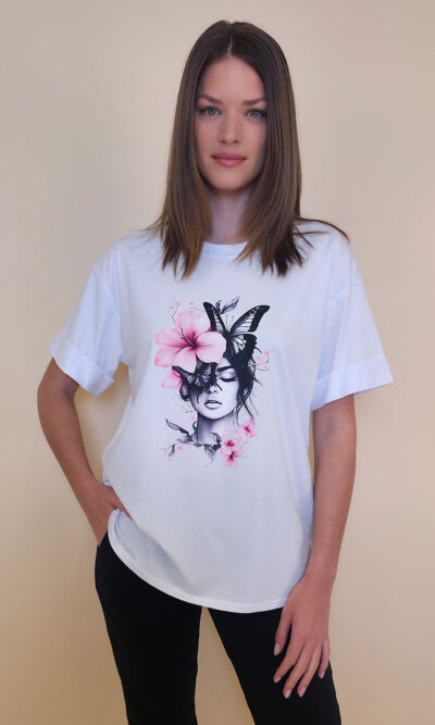 T-shirt 24 Bumble Bee - cotton UN - Black Beauty/Pink Lilly