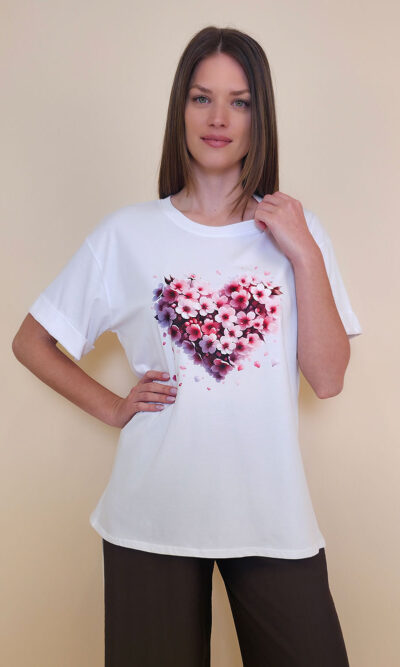 T-shirt 24 Bumble Bee - cotton UN - Floral Heart