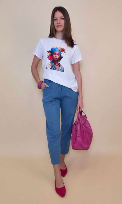 T-shirt 24 Bumble Bee - cotton UN - Floral Turban