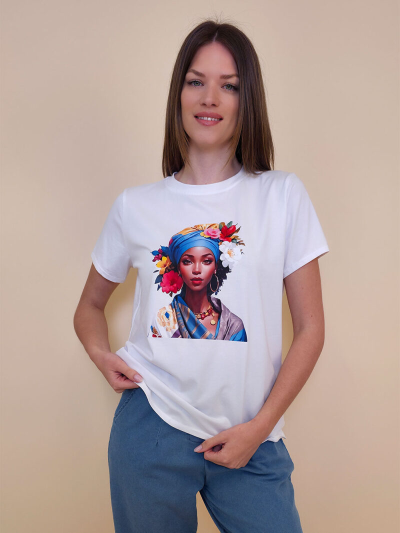 T-shirt 24 Bumble Bee - cotton UN - Floral Turban