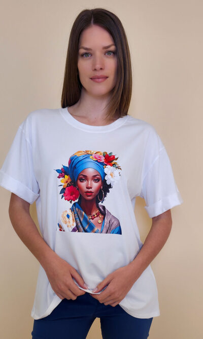 T-shirt 24 Bumble Bee - cotton UN - Floral Turban