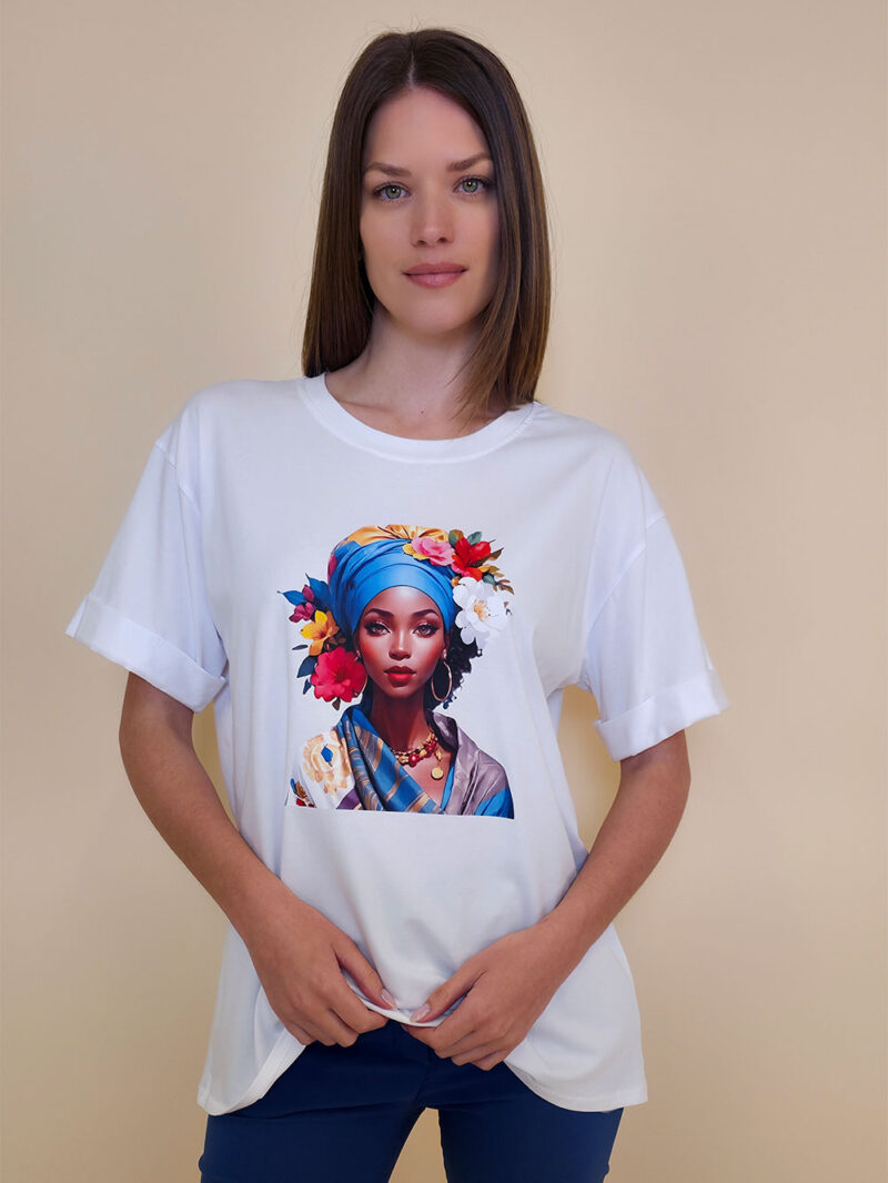 T-shirt 24 Bumble Bee - cotton UN - Floral Turban