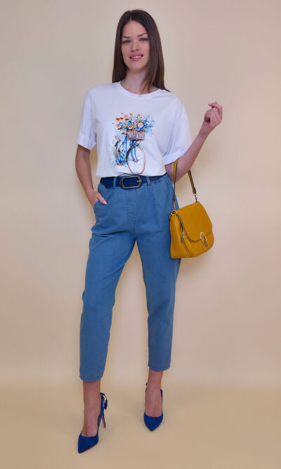 T-shirt 24 Bumble Bee - cotton UN - Flowers Basket/Bike