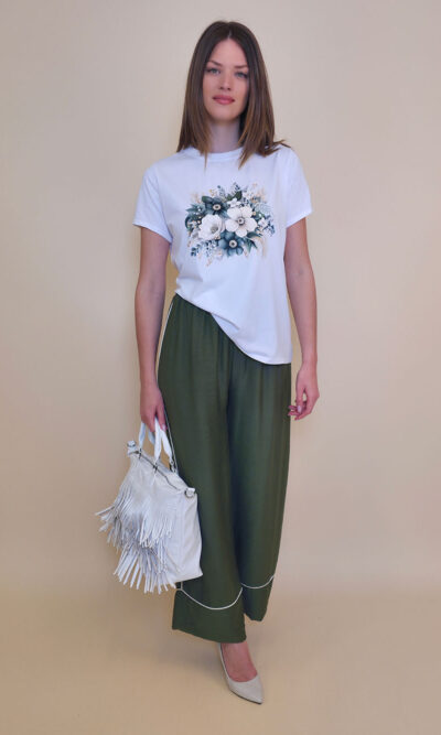 T-shirt 24 Bumble Bee - cotton UN - Green Flowers