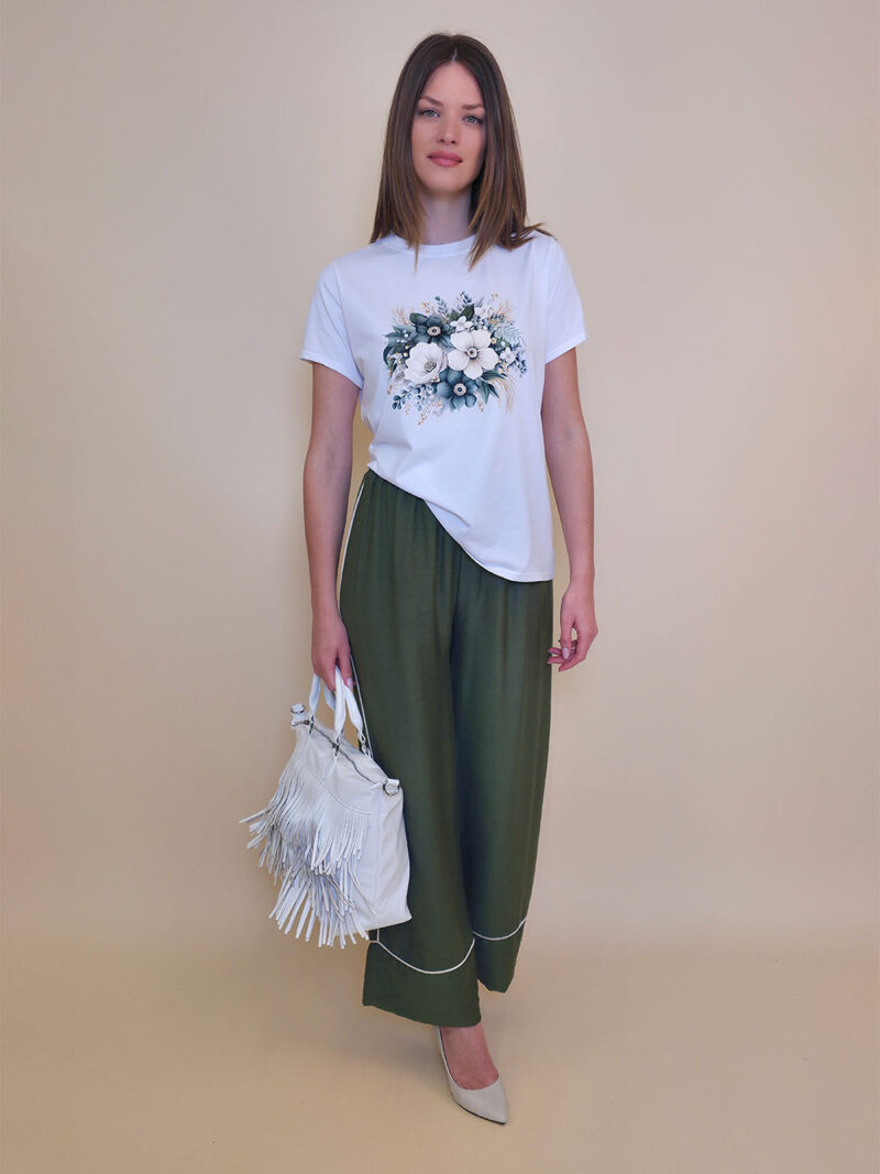 T-shirt 24 Bumble Bee - cotton UN - Green Flowers