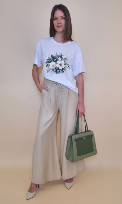 T-shirt 24 Bumble Bee - cotton UN - Green Flowers