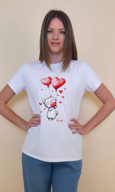 T-shirt 24 Bumble Bee - cotton UN - Kitty with Ballons