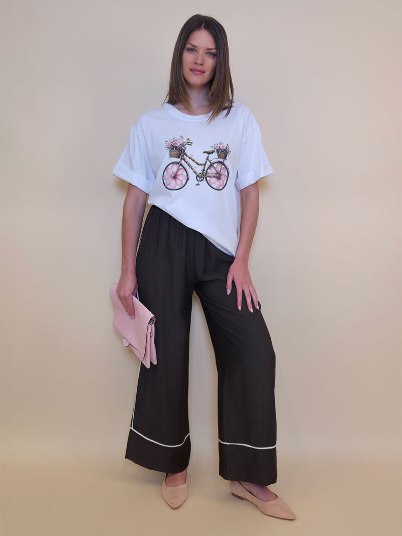 T-shirt 24 Bumble Bee - cotton UN - Pink Flowers Bike
