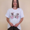 T-shirt 24 Bumble Bee - cotton UN - Pink Flowers Bike
