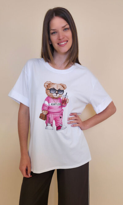 T-shirt 24 Bumble Bee - cotton UN - Pink Teddy