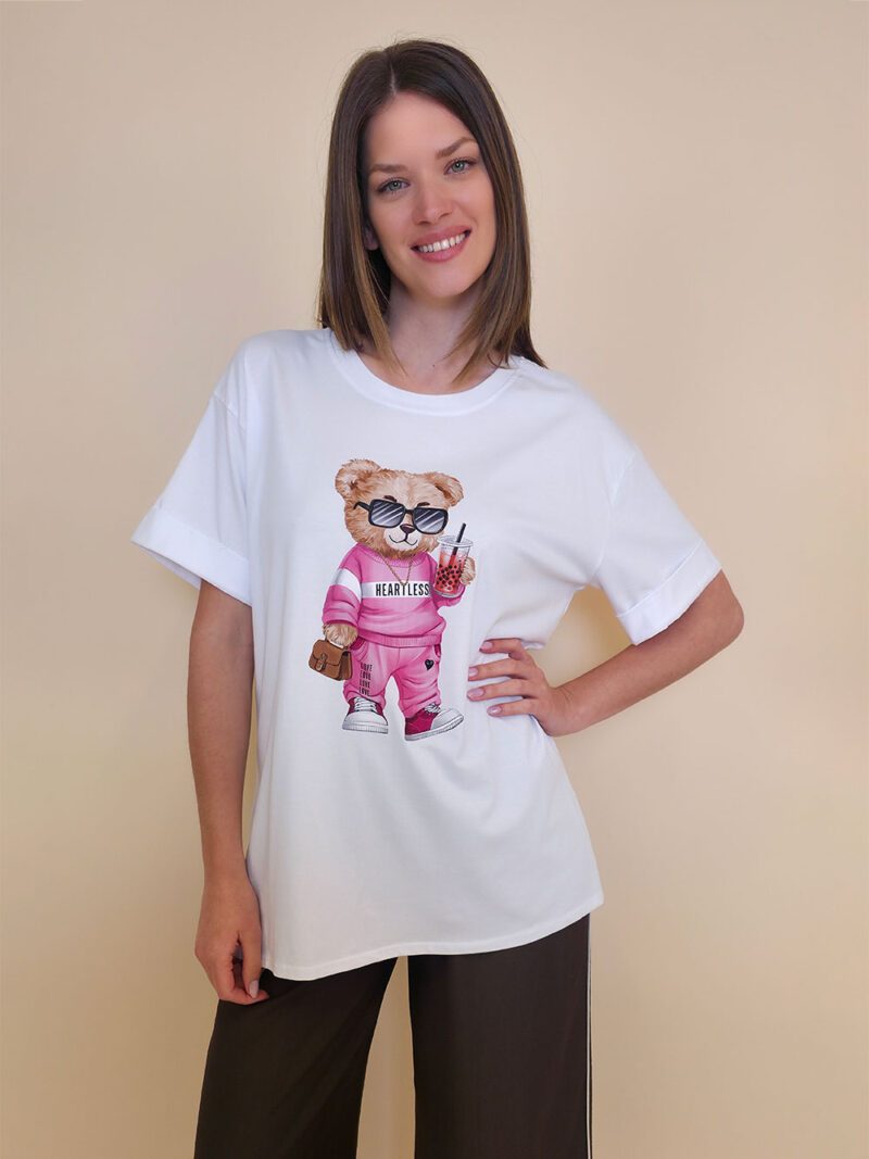 T-shirt 24 Bumble Bee - cotton UN - Pink Teddy