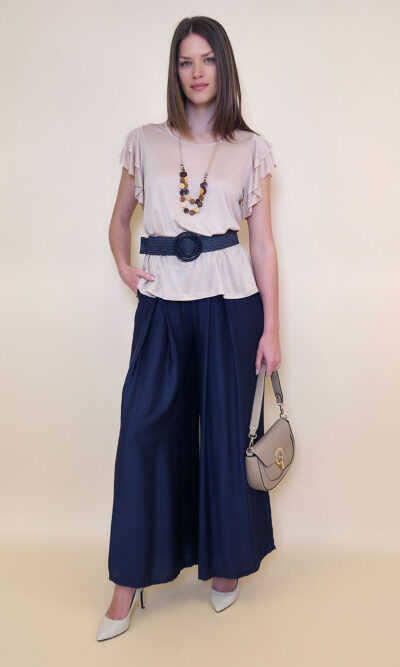Majica+ogrlica 28 Toccoa - viscose UN - beige