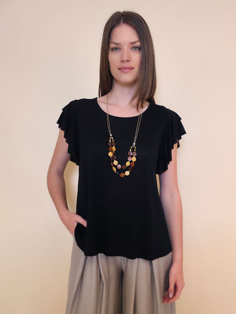 Majica+ogrlica 28 Toccoa - viscose UN - black