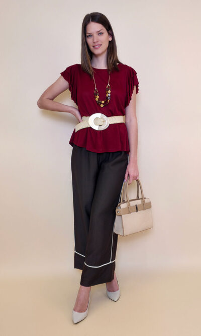 Majica+ogrlica 28 Toccoa - viscose UN - bordo