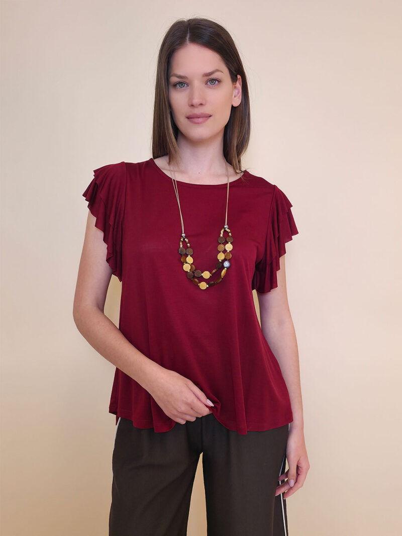 Majica+ogrlica 28 Toccoa - viscose UN - bordo
