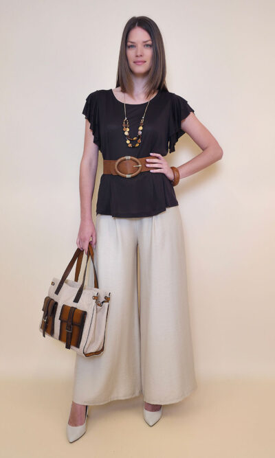 Majica+ogrlica 28 Toccoa - viscose UN - brown