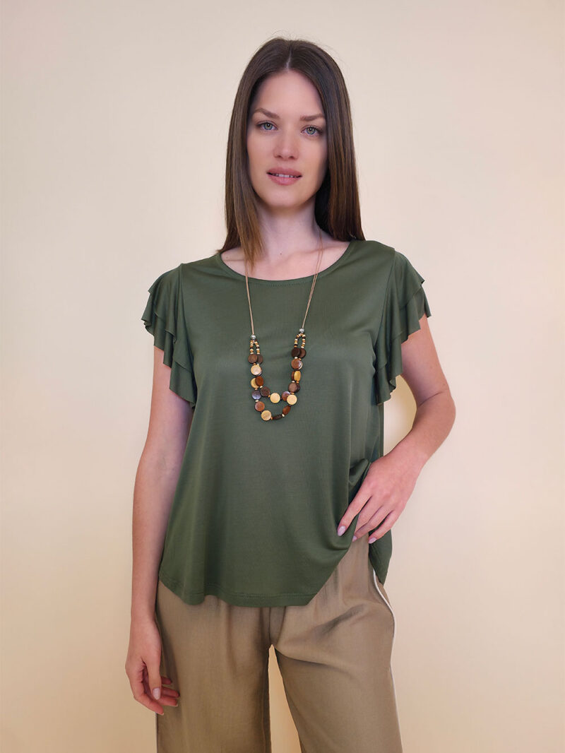 Majica+ogrlica 28 Toccoa - viscose UN - military