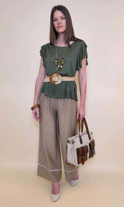 Majica+ogrlica 28 Toccoa - viscose UN - military