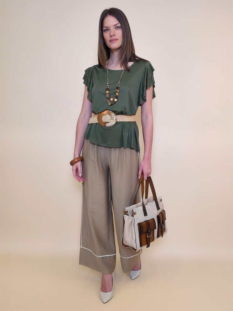 Majica+ogrlica 28 Toccoa - viscose UN - military