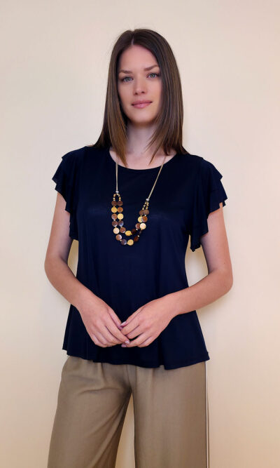 Majica+ogrlica 28 Toccoa - viscose UN - navy