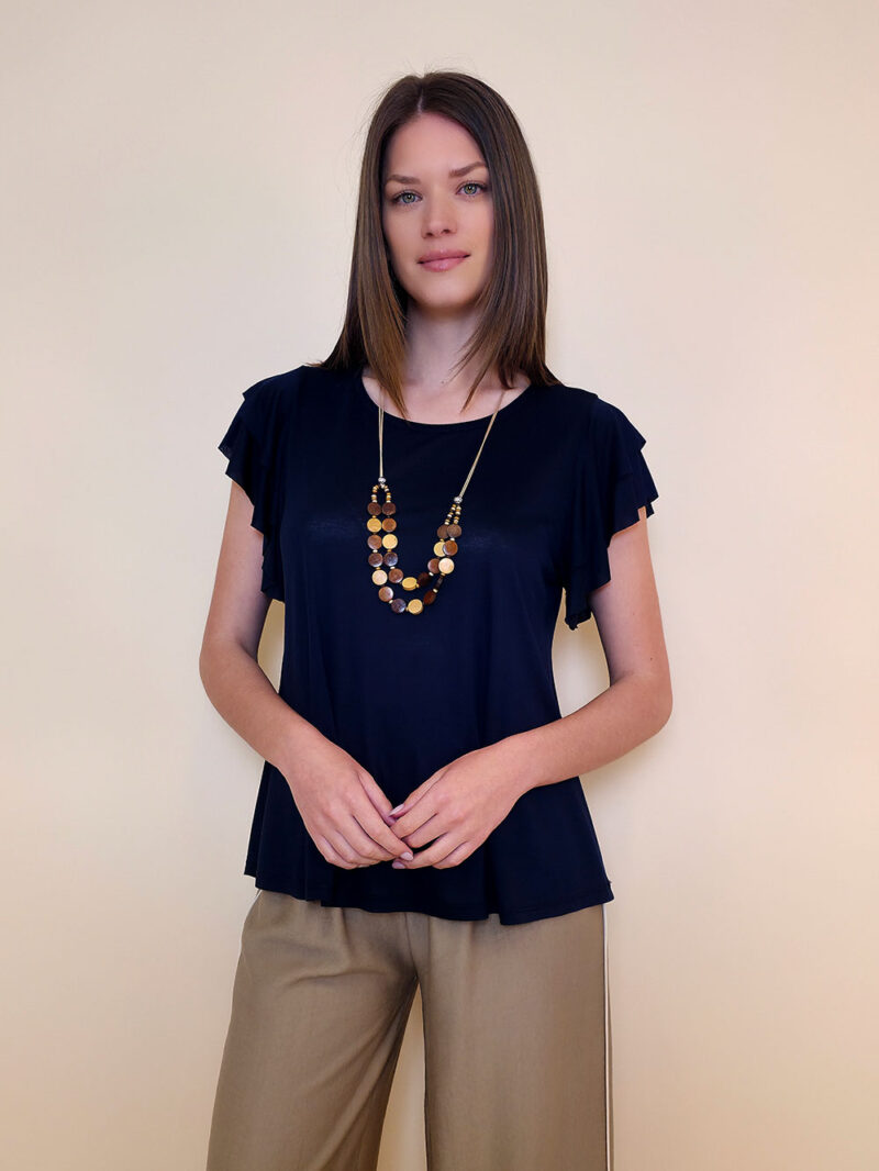 Majica+ogrlica 28 Toccoa - viscose UN - navy