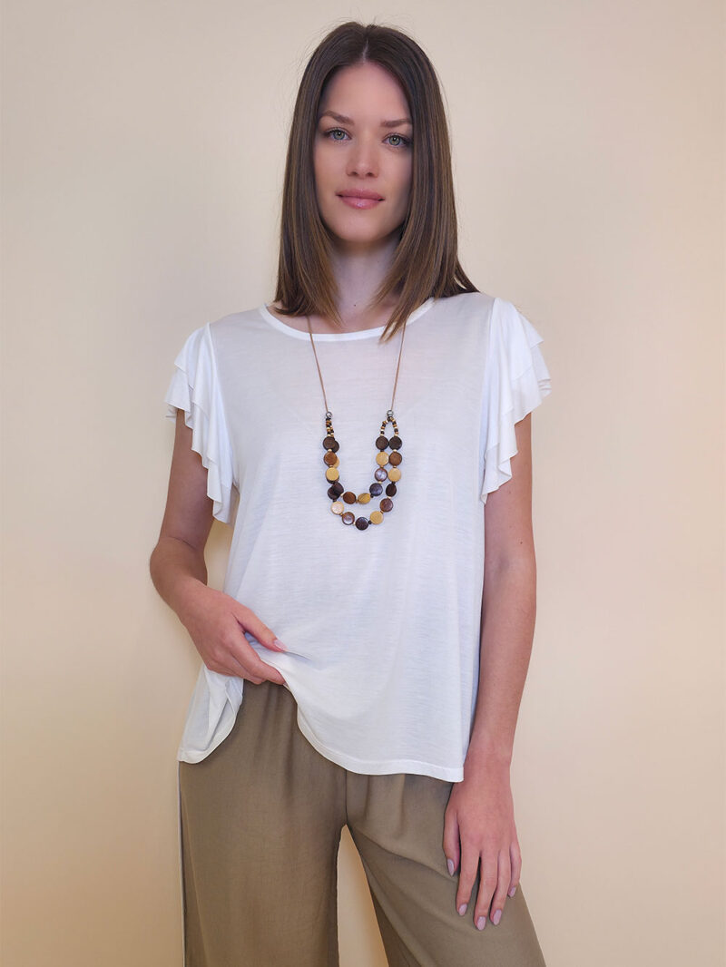 Majica+ogrlica 28 Toccoa - viscose UN - white