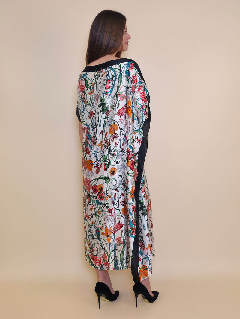 Kaftan 40 El Dorado - silk/viscose Multiflowers - black