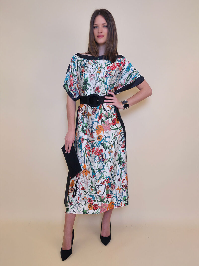 Kaftan 40 El Dorado - silk/viscose Multiflowers - black