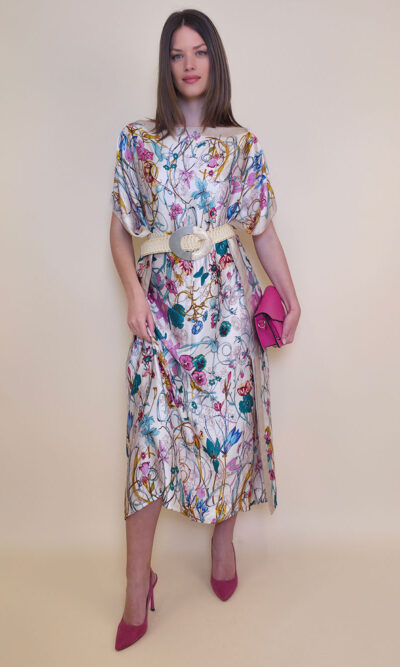 Kaftan 40 El Dorado - silk/viscose Multiflowers - beige