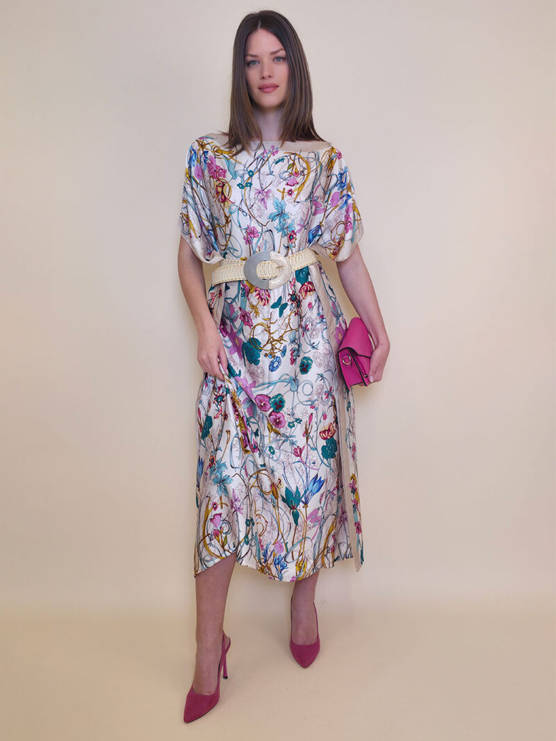 Kaftan 40 El Dorado - silk/viscose Multiflowers - beige