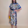 Kaftan 40 El Dorado - silk/viscose Multiflowers - royal