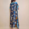 Kaftan 40 El Dorado - silk/viscose Garden Kitty -  aqua/royal