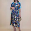 Kaftan 40 El Dorado - silk/viscose Garden Kitty -  aqua/royal