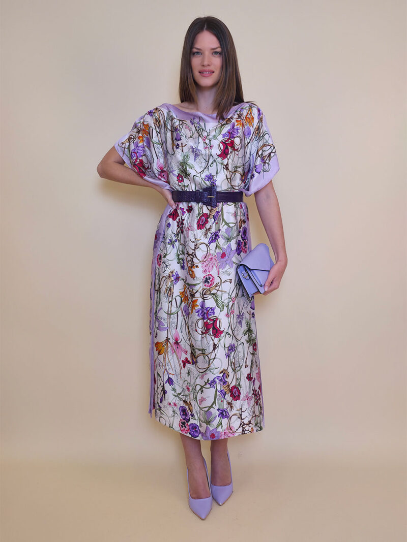 Kaftan 40 El Dorado - silk/viscose Multiflowers - lila