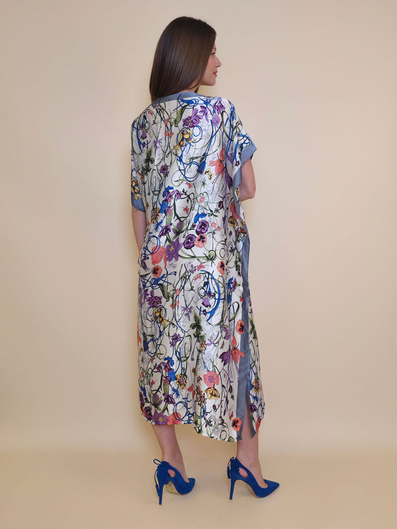 Kaftan 40 El Dorado - silk/viscose Multiflowers - grey