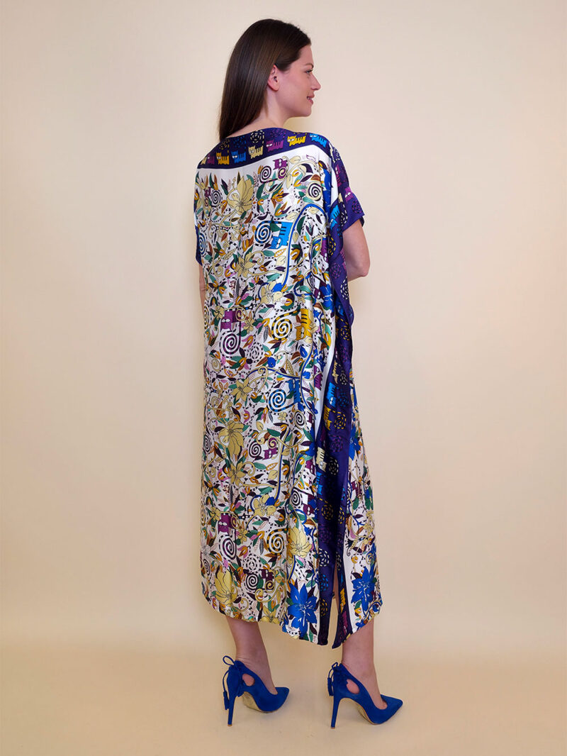Kaftan 40 El Dorado - silk/viscose Garden Kitty - purple/beige