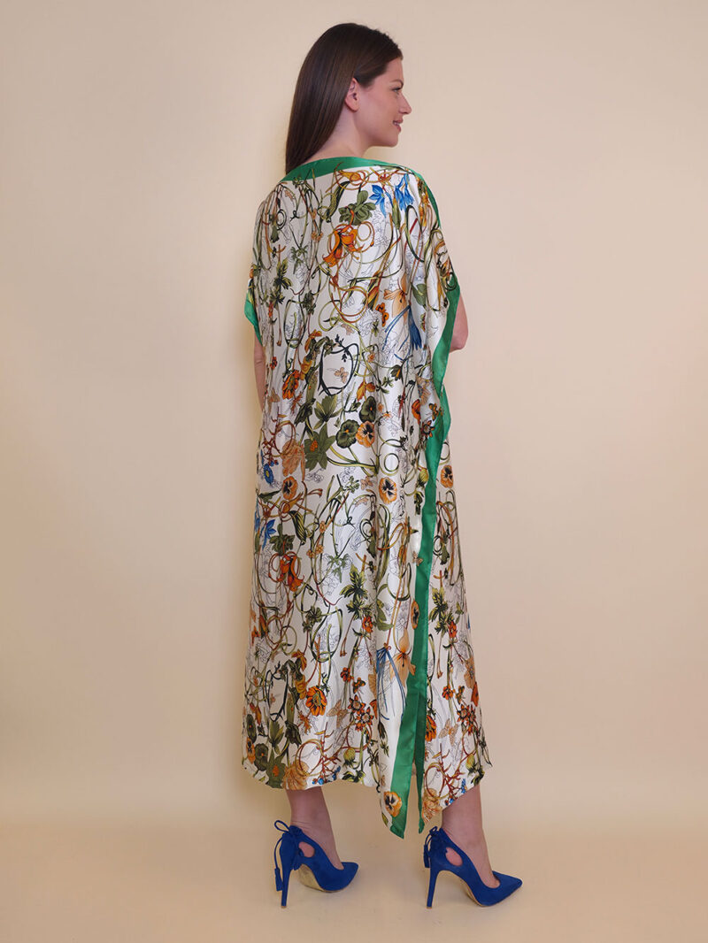 Kaftan 40 El Dorado - silk/viscose Multiflowers - green